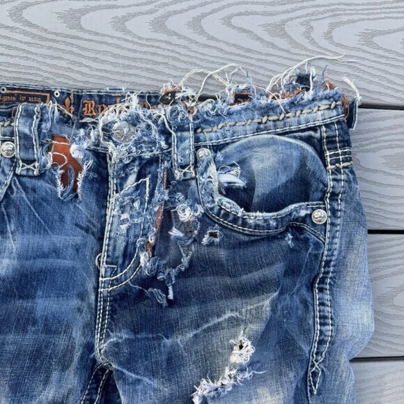 Rock Revival Gary Alt Straight Men’s Sz 33 X 33 Heavy Distressed Destroyed Look - Picture 6 of 9